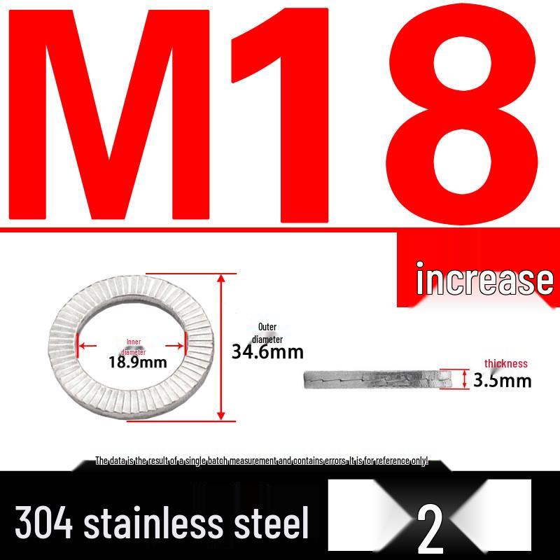 Double-Stacked Interlocking Toothed Anti-Slip Lock Washer 304 Stainless Steel DIN25201