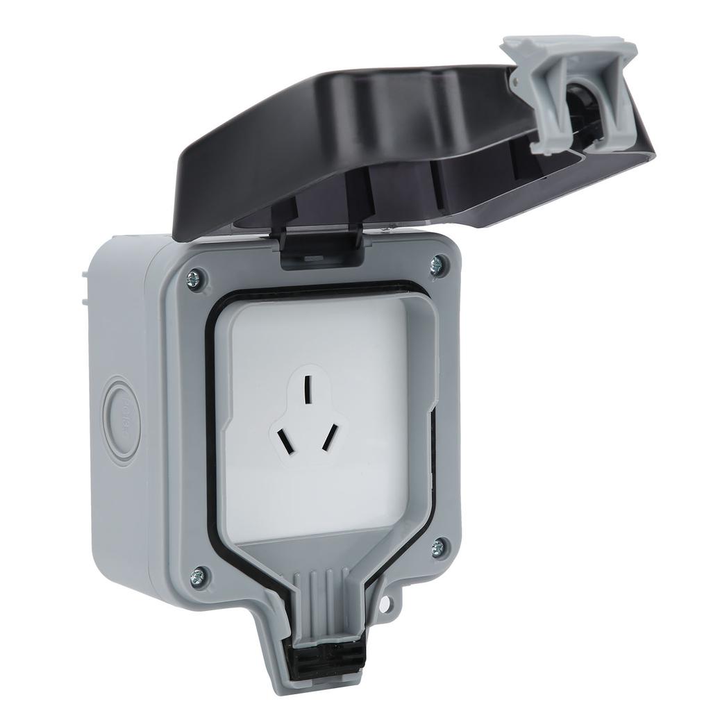 3 Holes Power Socket Waterproof Outdoor Wall Socket for Parking Lot Construction Site 220V
