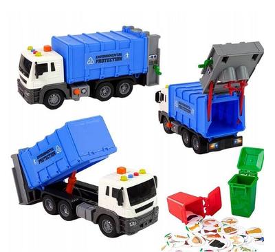 Sopbil Sopsortering Ljud Ljus Stor Blå Bil