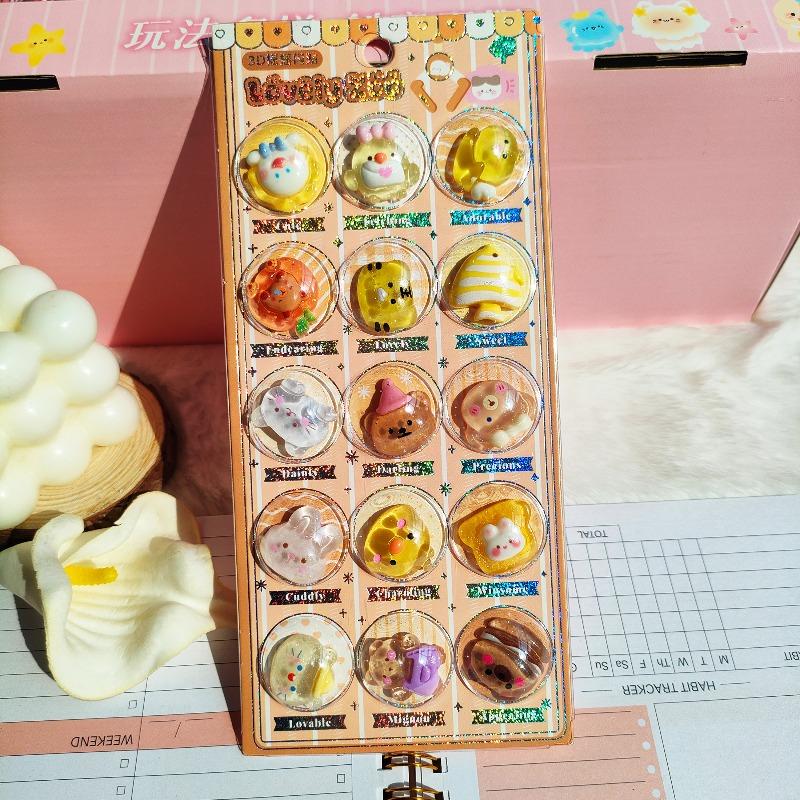 Lovely New Hot DIY shiny cartoon three-dimensional decorative stickers for mobile phones laptops come with nano-adhesive