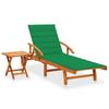 Day and Night - Day and Night Garden Lounger with Table and Cushion In Solid Acacia Wood