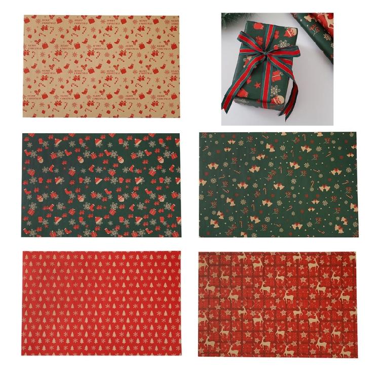 Extra Large 50x74cm Festival Gift Wrap 5 Sheets Sturdy Quality Reindeers Bell Designs Durable Surfaces