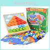 Puzzle Shape Wooden Board With Mushroom Pins For Learning And Brain Development