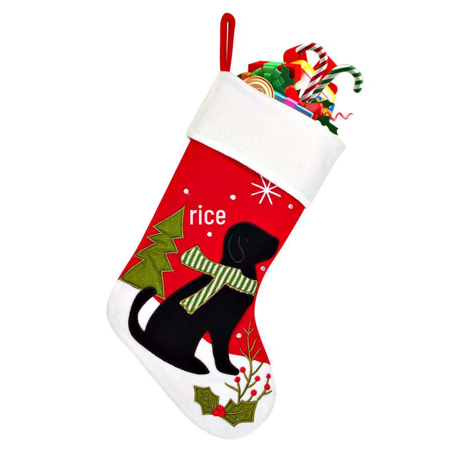 

Christmas 2025 Cartoon Cat & Dog Embroidered Stockings Gift Bags