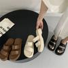 Fashion Slides with Heel House on Beach Outside Thick Women's Slippers and Ladies Sandals Open Toe Apricot Rubber Shoes Home Original G
