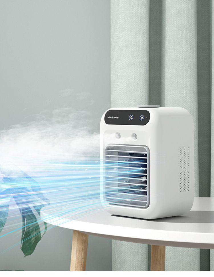 Portable Mini Air Cooler & Humidifier - Silent Cooling Fan for Home and Dormitory