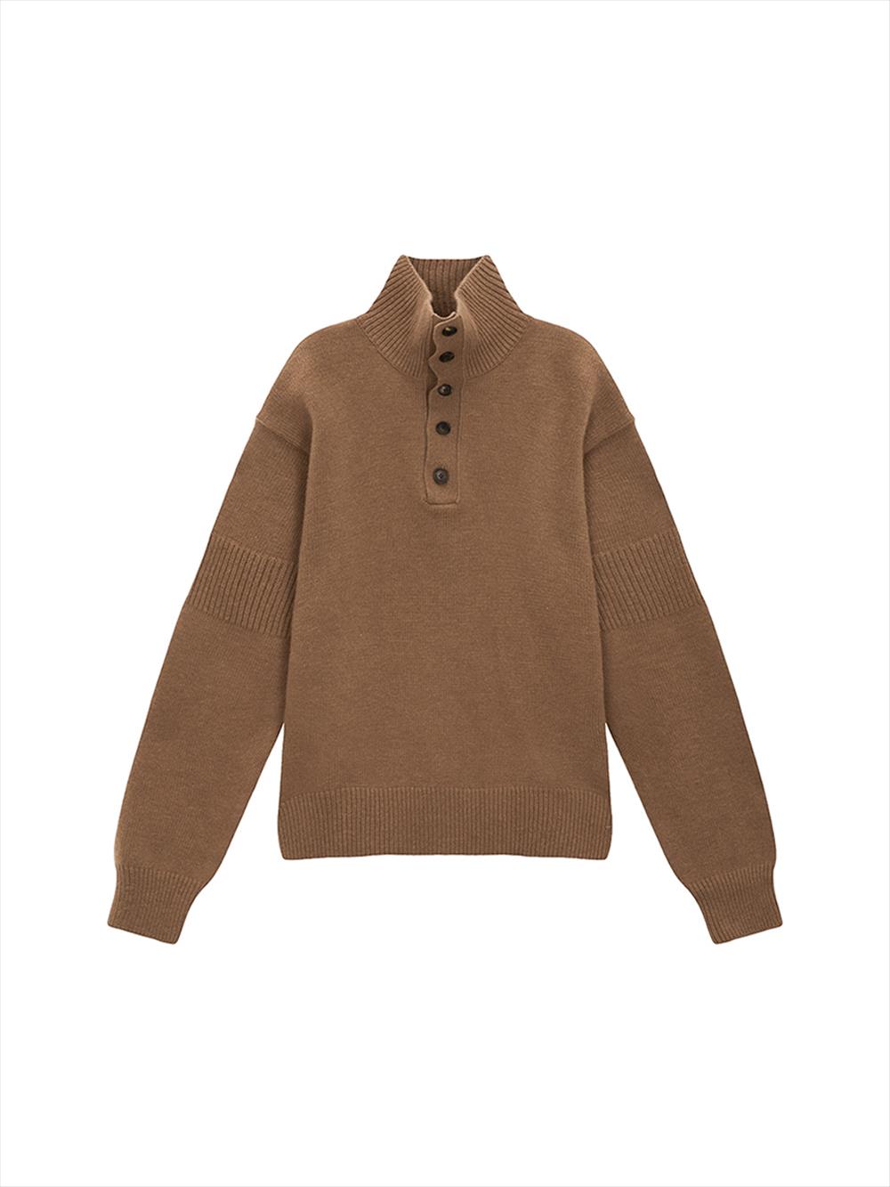 [Matinkim] High Neck Button Collar Knit Pullover for Men L