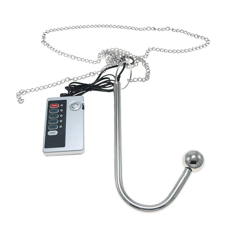 Electric Shock Anal Hook Single Ball with Stainless Steel Belt Release Hands Men and Women Back Court Masturbation Training Sexy Punishment