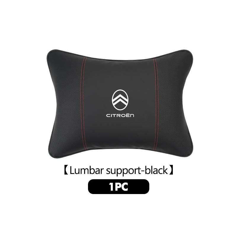 EMHV7 Leather Car Headrest Neck Pillow Seat Waist Cushion Lumbar Support For Citroen C4 C3 C5 C1 C2 C6 VTS C4L DS3 DS4 DS5 Grand