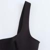 European & American Style Women's Square Neck Spaghetti Strap Top with Back Bowknot