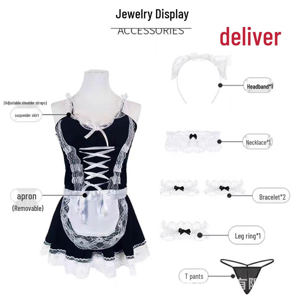 Passionate Plus Size Sexy Cute Maid Lingerie Sleepwear - Enhancing Erotic Temptation Costume