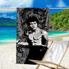 Dynamic Bruce-Lee Pose Quick-Dry Microfiber Beach Towel Super Soft & Absorbent for Bath, Beach, Travel Bath Time Accessory, Fan Gifts