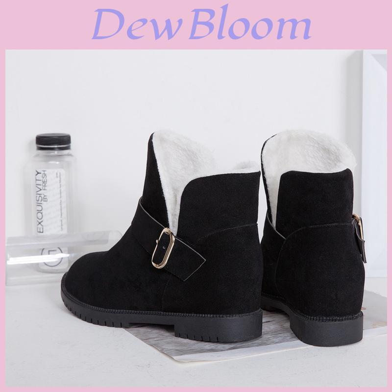 Stylish Womens Warm Low Heel Snow Martin Flap Boots For Mid Calf Comfort