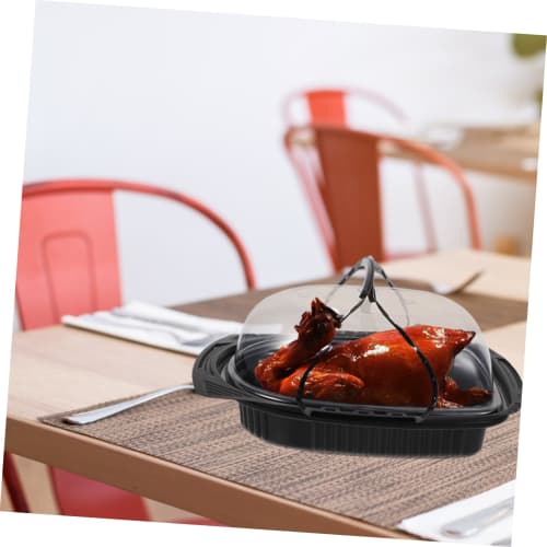 VORCOOL 10-Piece Takeout Container Set, Disposable Roast Chicken/Duck Containers with Handles, Lunch Boxes, Food Packs, Eco-Friendly and Stylish Bento