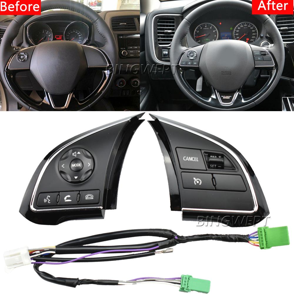 For Mitsubishi ASX 2020 2021 2022 Audio Radio Cruise Control Switch Steering Wheel Button Switches Piano black