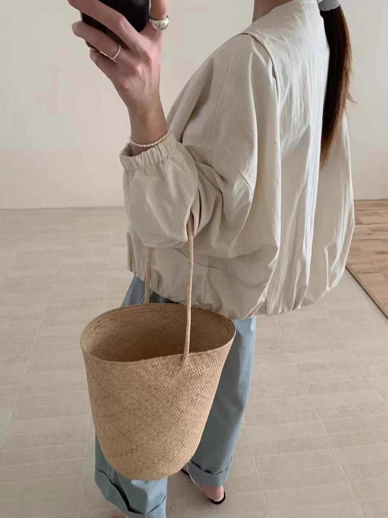 Petite Women's Loose Fit Round Neck Baseball Jacket - 2025 Spring/Autumn Collection