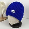 Winter Warm Wool Hat Women's Outdoor Ear Protection Labeling Knitted Cold Hat Student Cycling Morning Running Windproof Pullover Hat