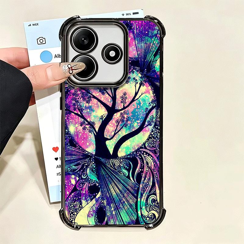 Mandala Sunflower Dreamy Style Plating Phone Case For Xiaomi Poco X5 X6 X7 X8 Pro Max F8 Ultra F7 M8 M7 M5S Redmi 15C 15 14C 13C