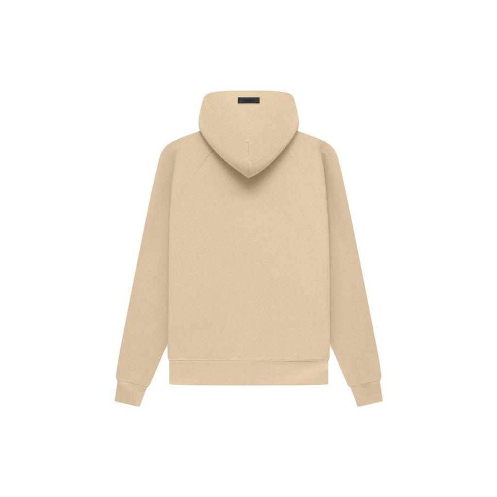 Fear of God Essentials SS23 Waffle Raglan Hoodie with Logo Print Men Hoodie Sand White FOG-SS23-035