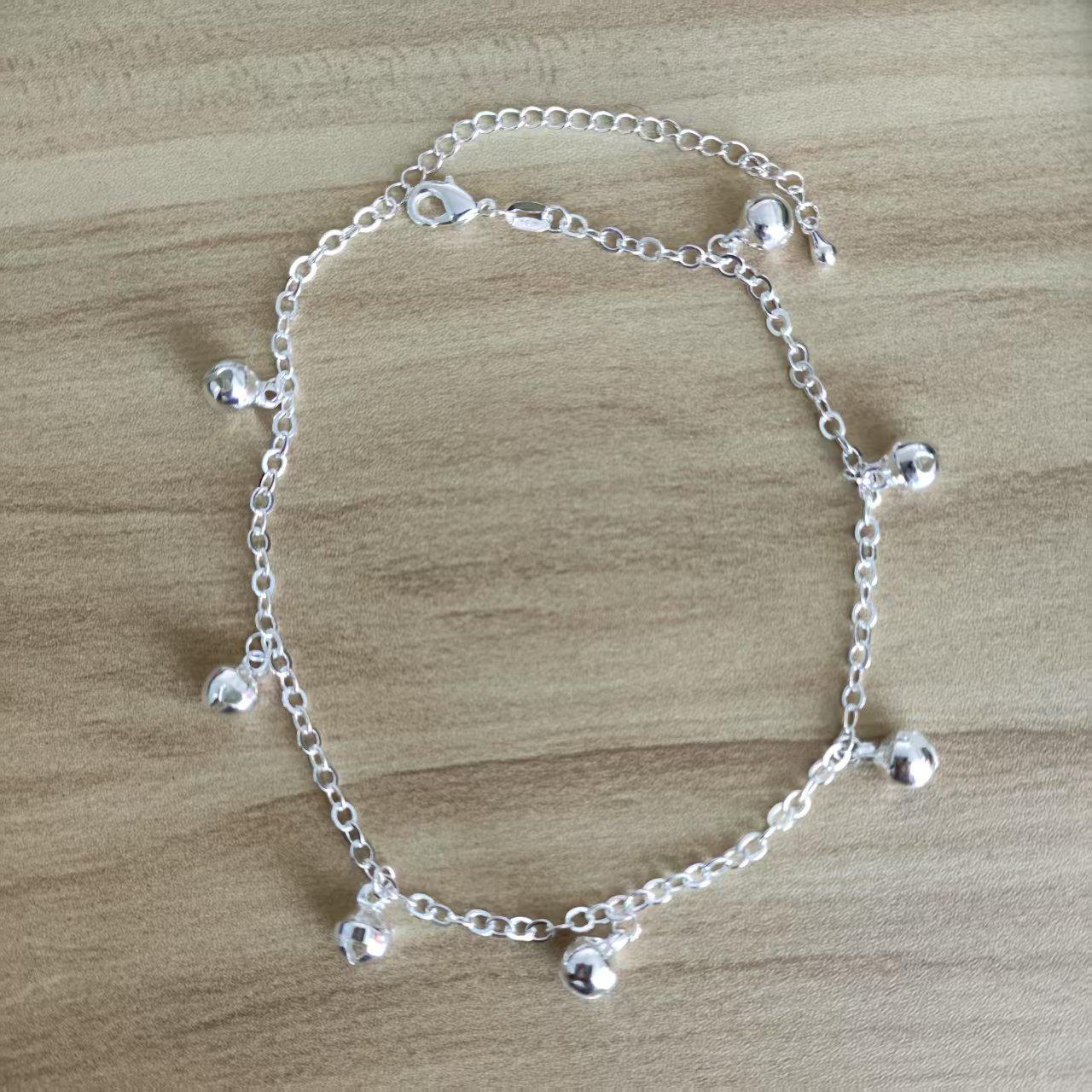 

Посеребренный браслет на ногу в корейском стиле с колокольчиком для женщин - Универсальный, простой подарок для подруг и студенток