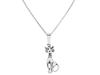 Short Silver Oxidized Women's Necklace With Cat Kitten Cat Choker 40 Cm