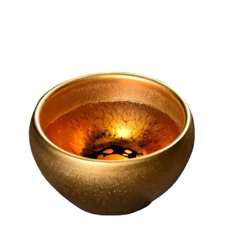 Jianzhan Iron Tire Master Cup Tea Cup Gold Oil Drop Gilded Tea Cup Ceramic Large Master Cup Suitable for Home and Commercial Use