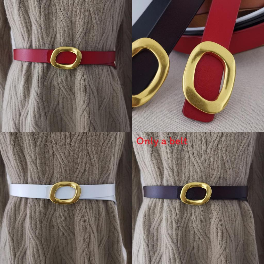 Authentic Ladies Belt With Alloy Circle Buckle For Office And Casual