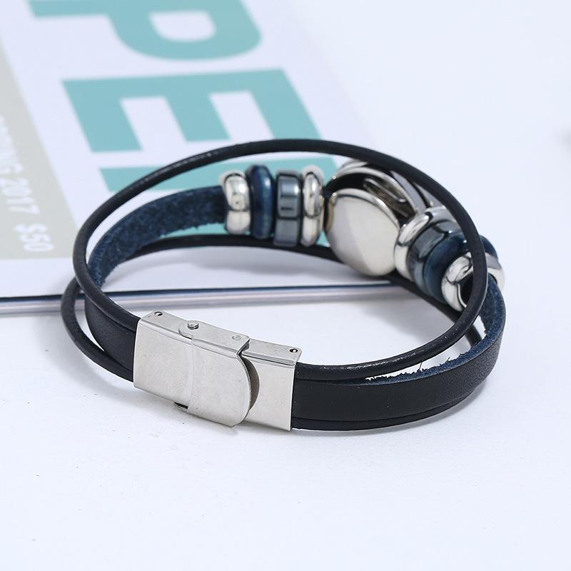Multi Layer Constellation Leather Bracelet 12 Zodiac Sign Adjustable Fashion Jewelry for Unisex Gift Occasion