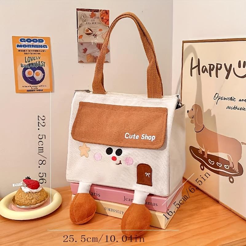 1 шт Милая мультяшная термосумка для ланча без контакта с пищевыми продуктами многоразовая герметичная переноска для бенто-бокса для офиса школы пляжа путешествий коричневый 980₽