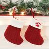 Christmas Socks Knitting Dog Paw Print Stocking Christmas Decoration For Home 2026 Xmas Tree Ornament Gift Navidad Natal 2026
