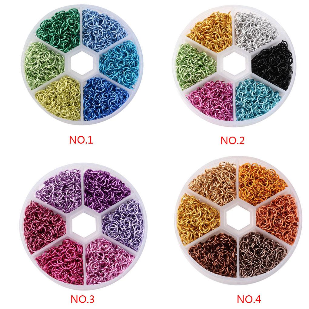 Neue 6mm Aluminiumdraht Offene Biegeringe Gemischte Farben Plastikbox DIY Dekoration Zubehör