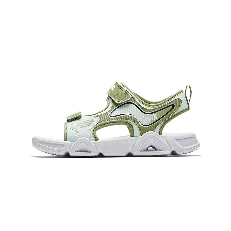 Anta Outdoor Series Trendy Comfortable Versatile Open-Toe Beach Shoes Kids Sandals Cool-Green Dendrobium-Green A312426933H-5