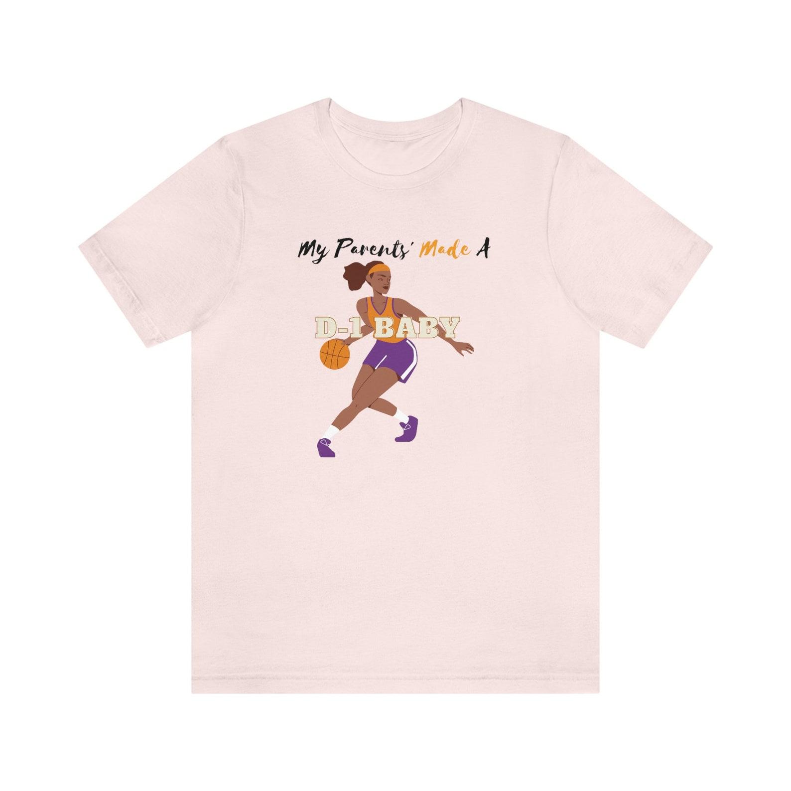 My Parents Made a D1 Baby, Womens Basketball Jersey Short Sleeve Tee 2XL