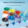 2 Portable Paint Cups & Anti-Tip Brush Washer for Kids - DIY Graffiti Tool and Pen Holder