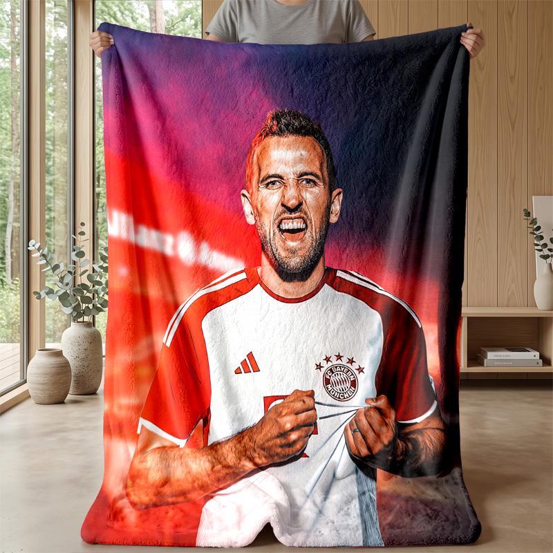 Harry Kane Theme Blanket Soft Flannel Blanket Plush Throw Blanket Cozy Sofa Bed Blanket for Home Decor