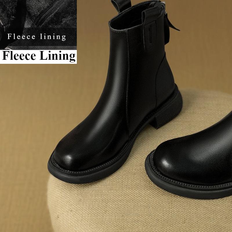 

Высококачественные женские ботинки осенне-зимнего стиля с мягкой подошвой в стиле ретро с одинарной подкладкой и флисовой подкладкой, короткие ботинки из натуральной кожи для женщин 38