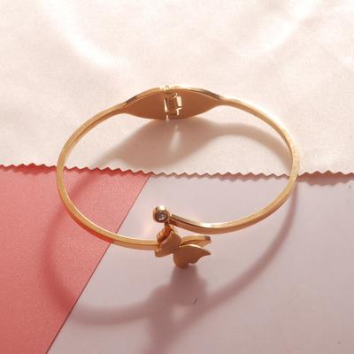 Fashion Ladies Titanium Steel Butterfly Bracelet Bangles