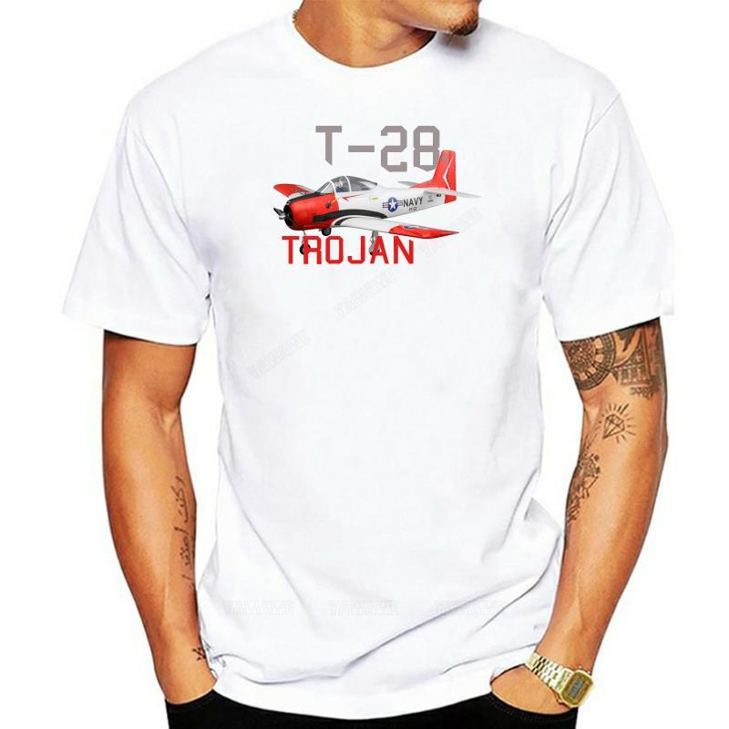 Brand man teeshirt Summer Short Sleeves TShirt North American T28 Trojan Airplane Teeshirt Personalized with Tee Shirt S