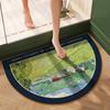 Oil Painting Luxury Soft Technology Velvet Mat Bathroom Moisture-wicking Easy Dry Non-slip Mat Bathroom Door Mat
