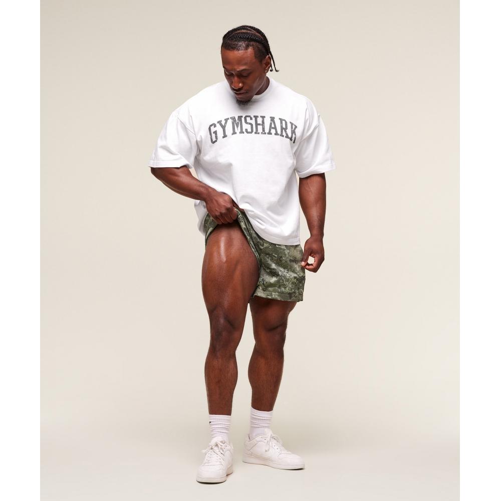 Gymshark Lifting Mesh 5  Shorts Chalk Green A1b9x Ec24