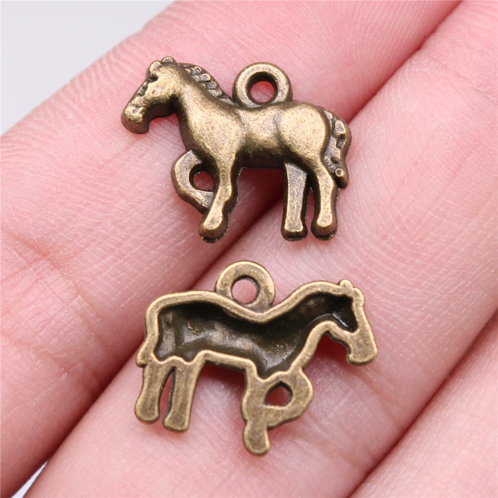 20pcs Running Horse Charms For Jewelry Making Tibetan Bronze Silver Color Pendants Antique Jewelry Making DIY Handmade Craft