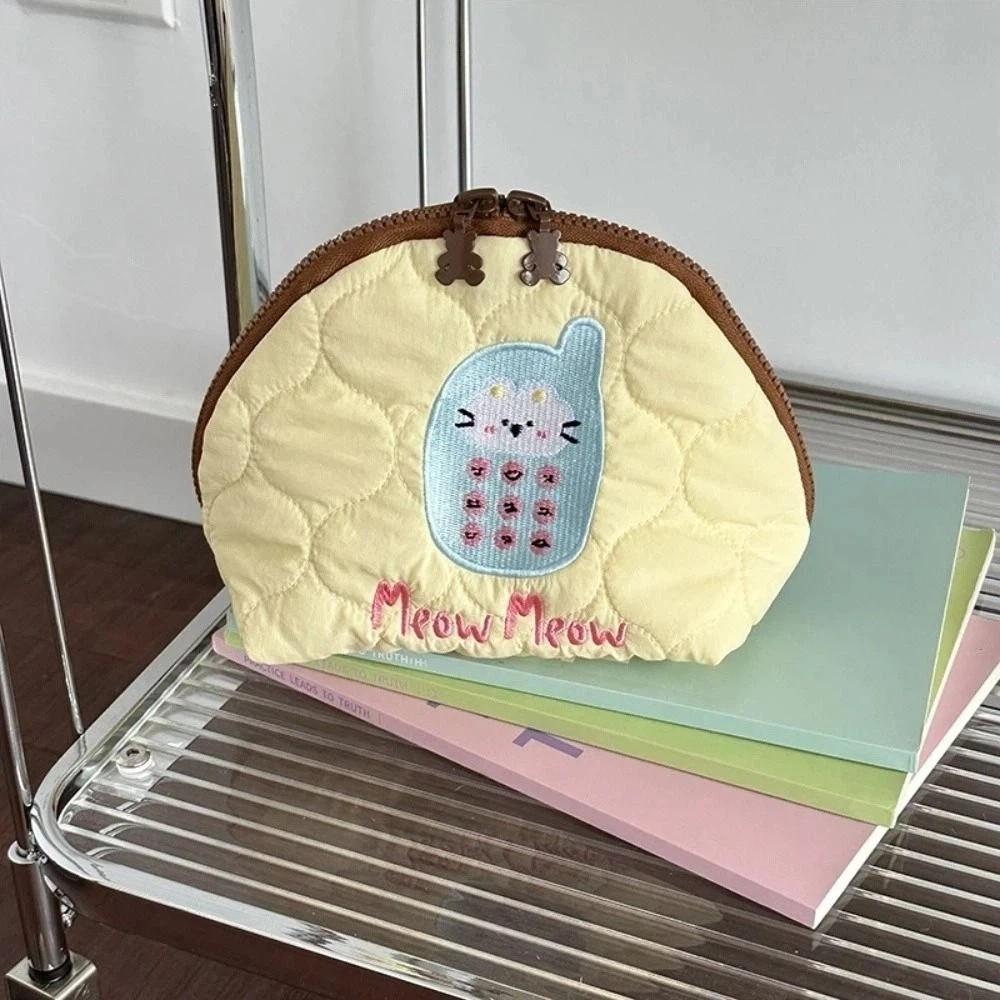 Puppy Cartoon Toiletry Bag Handheld Skincare Storage Bag Portable Embroidery Cosmetic Bag Travel