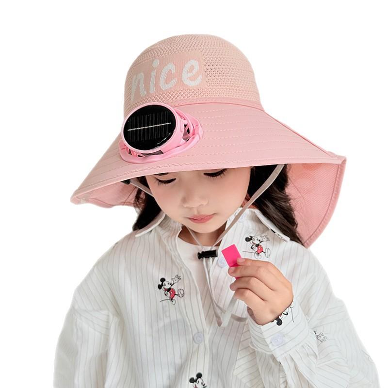 Children's Fan Hat Solar Charging Summer Sun Protection Sun Hat Girl Girl Shawl Hat Outdoor Sun Hat