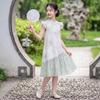 2026 Summer Floral Qipao Dress for Girls - Medium-Length, Lightweight, Open-Front Chinese Style