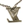 Used LV Initial Pendant 12564 M00317 7984 Synthetic Stone Aged Gunmetal Monogram Flower Stone White Men's from Japan
