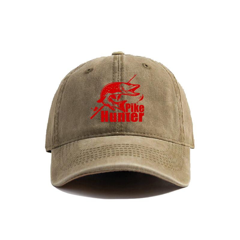 Pike Hunter Basebollkeps Sliten Keps Fiskare Unisex Fiske Unisex Retro Utomhus Sommar Justerbar Hatt MZ-168