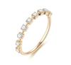 Versatile Half-Eternity Pavé Moissanite Ring: 925 Silver with 18K Gold Plate, Simple Thin Style, Stackable Fashionable Women's Ring