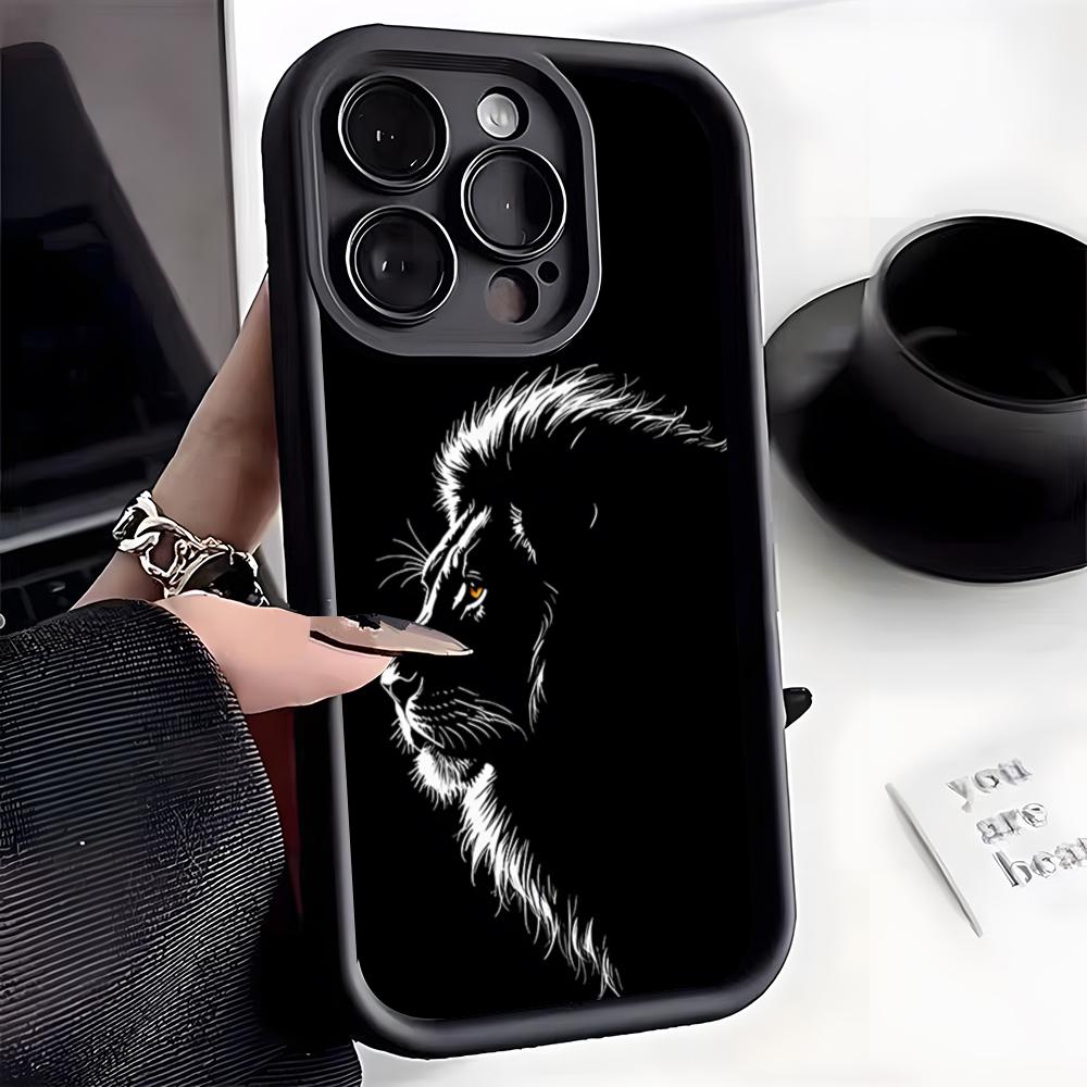Lion Pattern Phone Case For IPhone 17 Pro Max 16 15 14 Pro Max IPhone 13 Pro Max 11 Plus Silicone Cover
