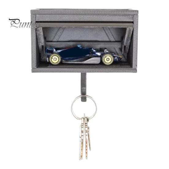 Bilgarasje Nøkkelholder med Åpnende Dør Veggmontert Nøkkelorganisator Dekorativ Nøkkelhenger for Hjeminngangsbruk Bilentusiast