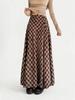 Triangle Panel High-Waisted Plaid A-Line Skirt - Women's Autumn/Winter Retro Style